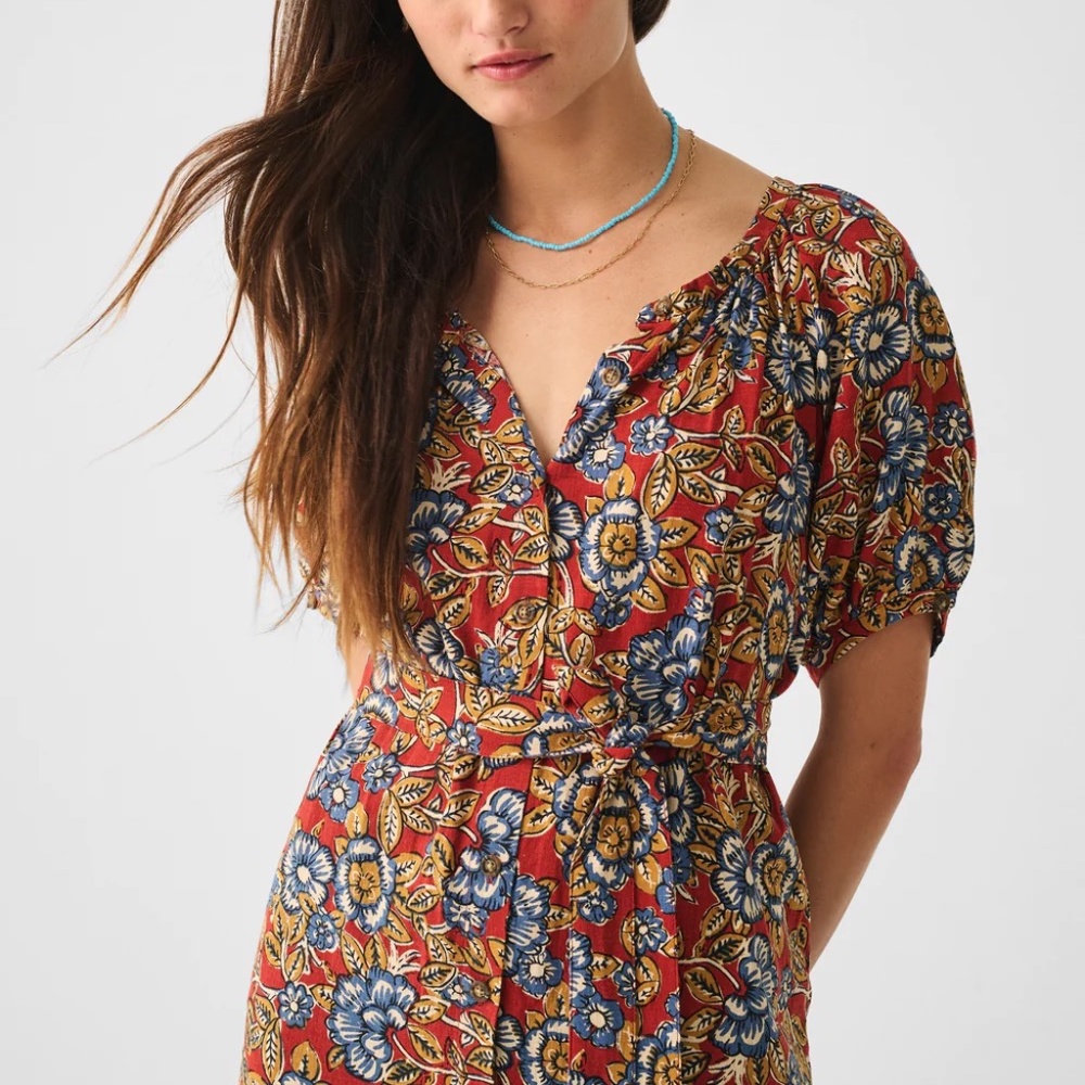 NWT Faherty Carmel Linen Dress